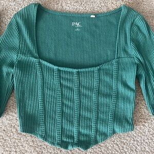 Pacsun Green Long Sleeve Shirt